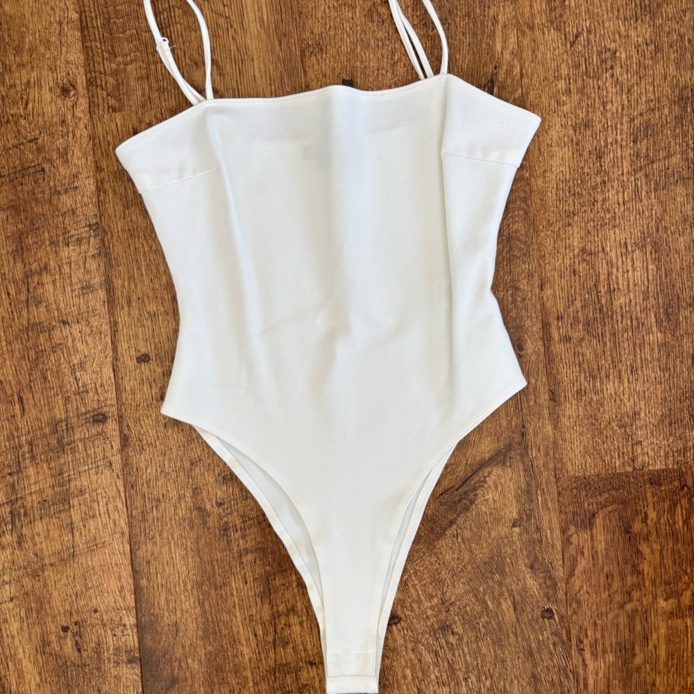 NWOT! White spaghetti strap body suit! Small